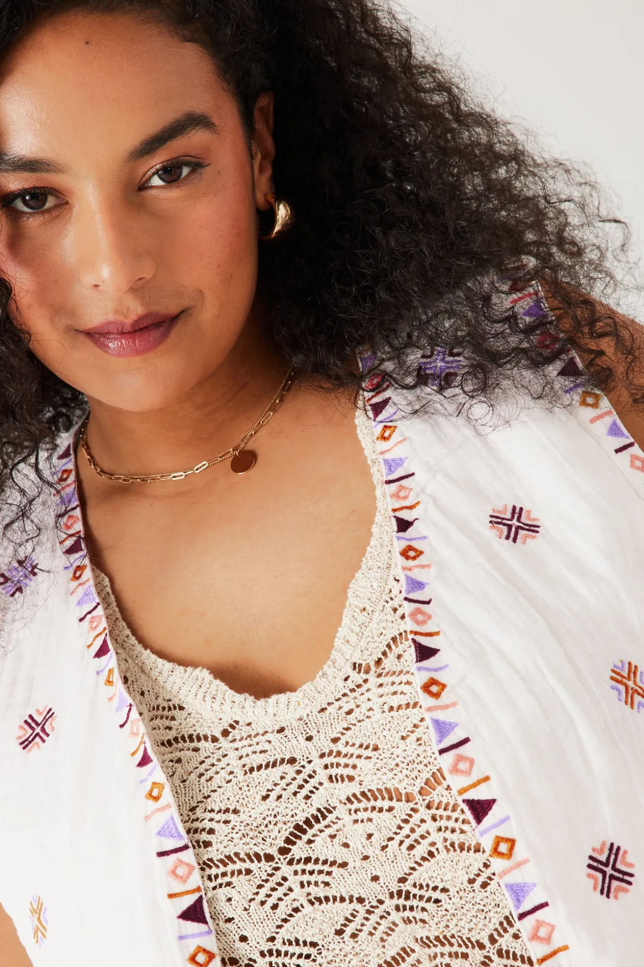 Promod Boléro brodé en coton Femme - Imprimé multicolore Imprimémulticolore Cheap