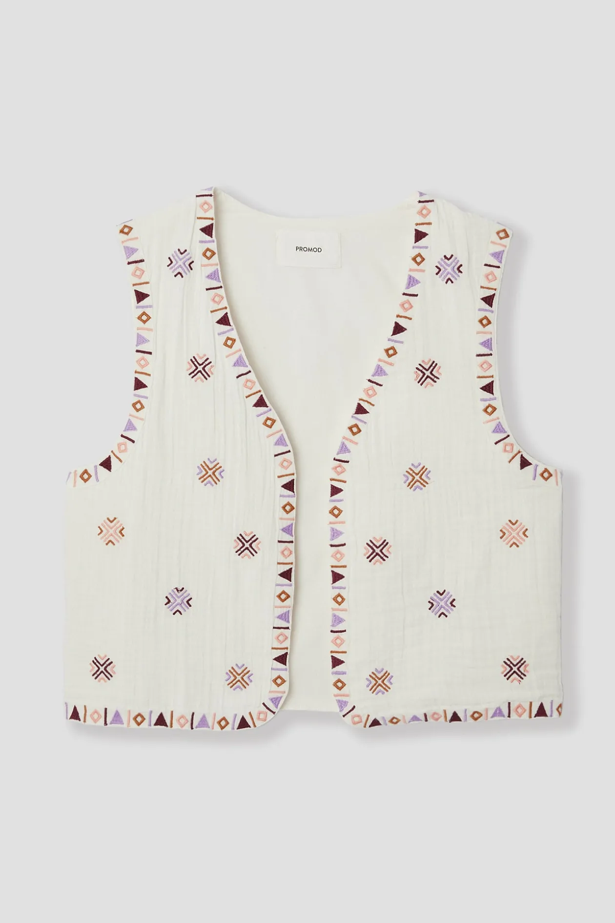 Promod Boléro brodé en coton Femme - Imprimé multicolore Imprimémulticolore Cheap