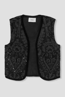 Promod Boléro en jacquard perlé Femme - Noir Fashion