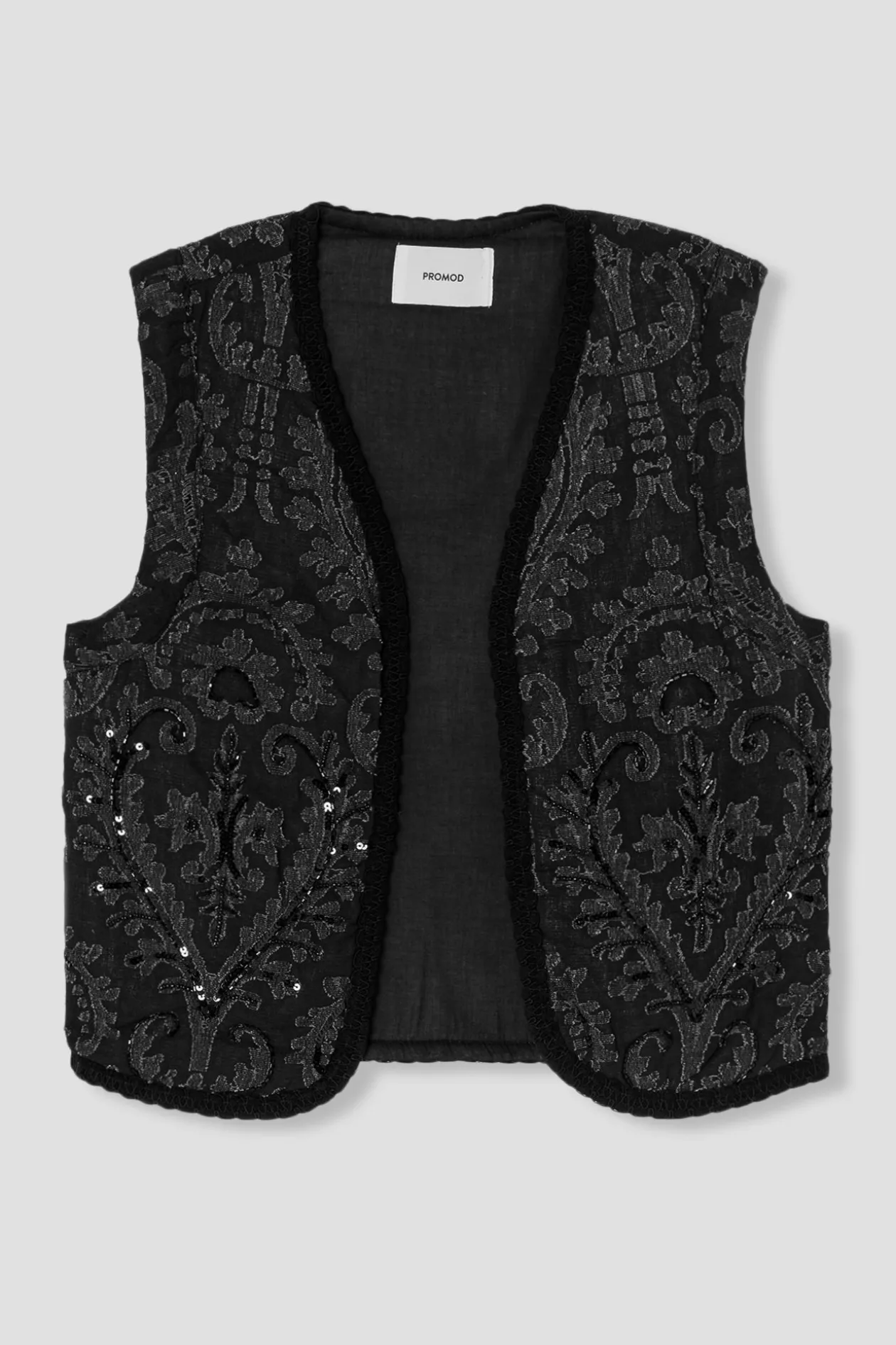 Promod Boléro en jacquard perlé Femme - Noir Fashion