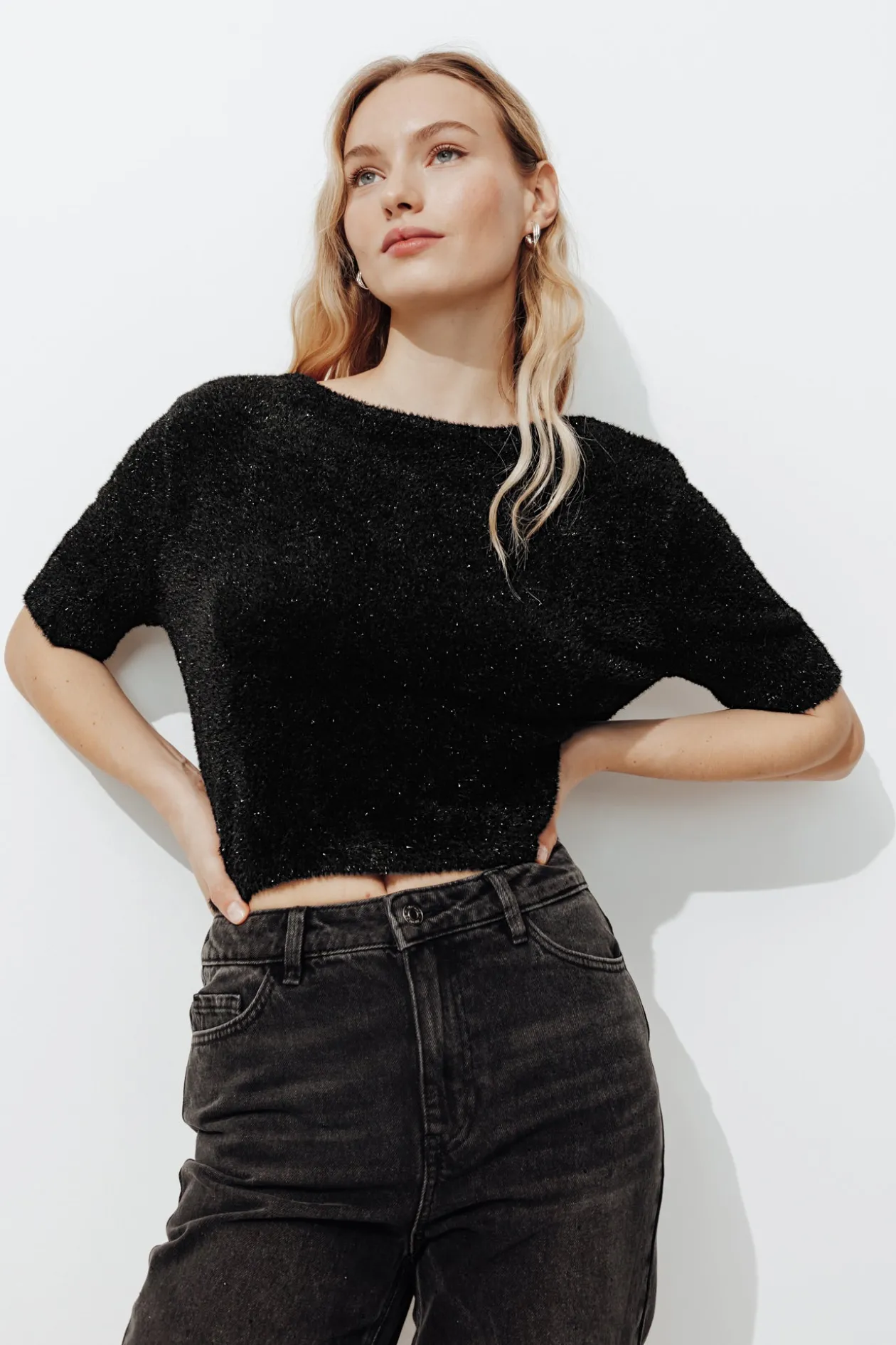 Promod Boléro en maille fluffy Femme - Noir Sale