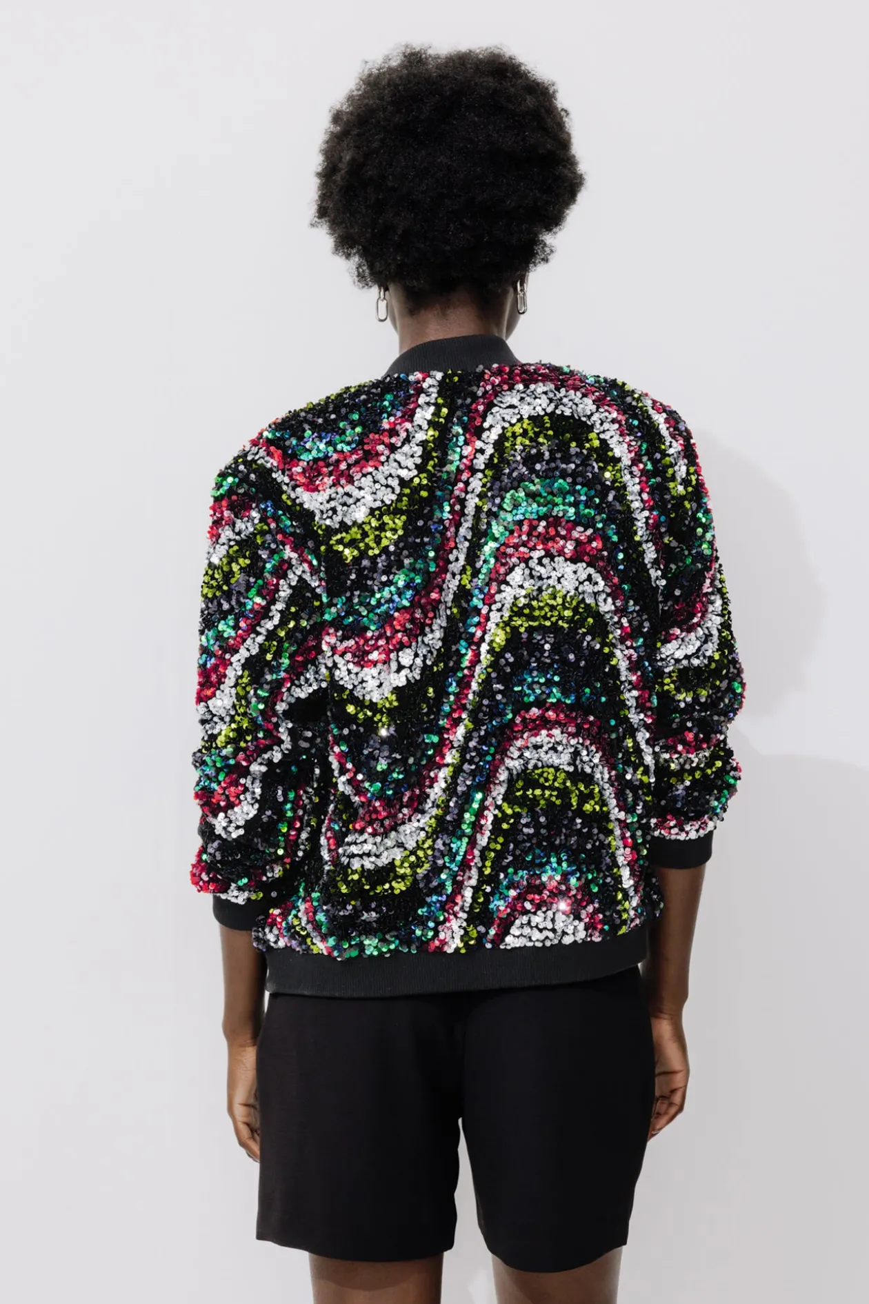 Promod Bomber à paillettes Femme - Imprimé multicolore Imprimémulticolore Outlet