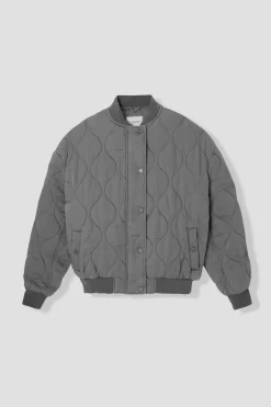 Promod Bomber en lyocell matelassé - Gris Discount
