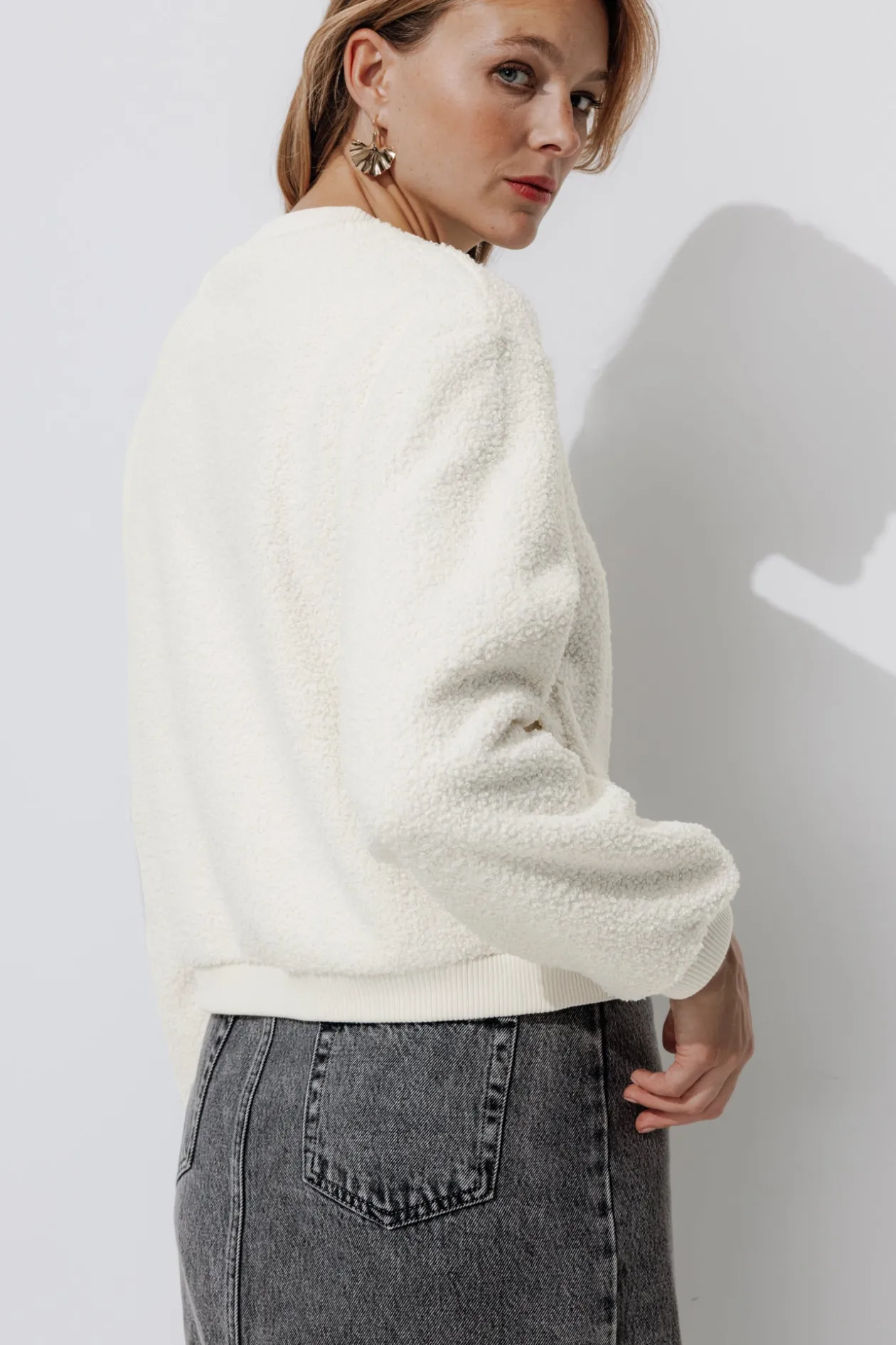 Promod Bomber en moumoute Femme - Ecru Cheap