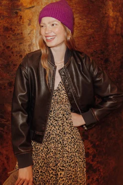 Promod Bomber en simili Femme - Marron Store