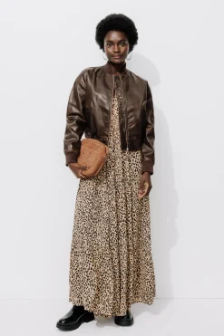 Promod Bomber en simili Femme - Marron Store