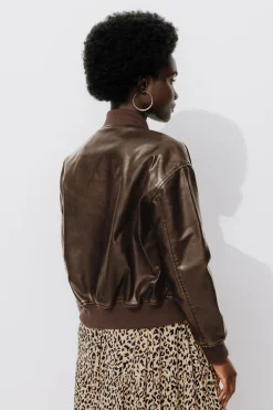 Promod Bomber en simili Femme - Marron Store