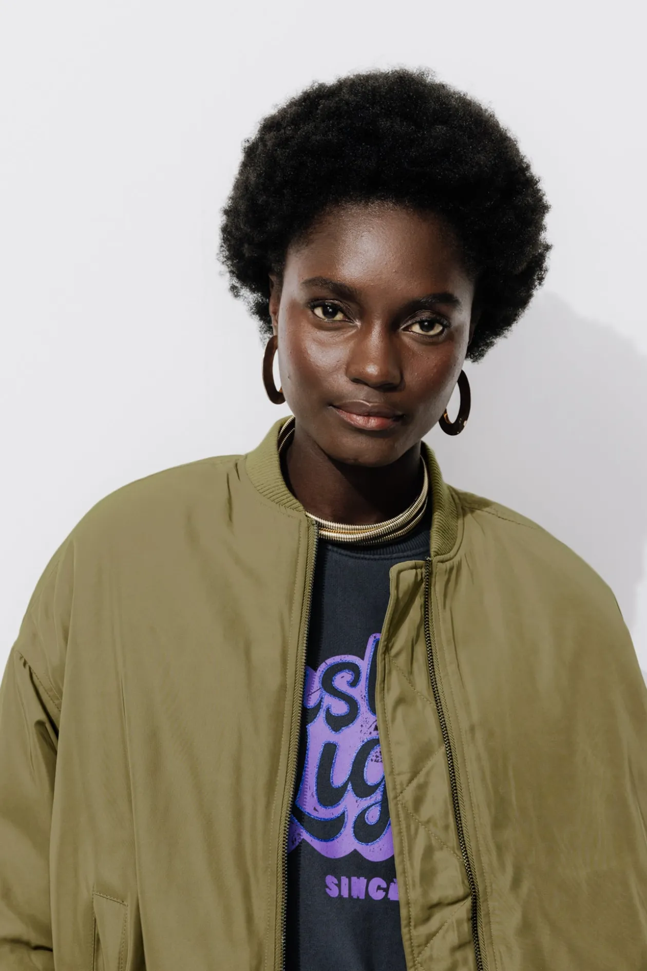 Promod Bomber uni Femme - Kaki Outlet