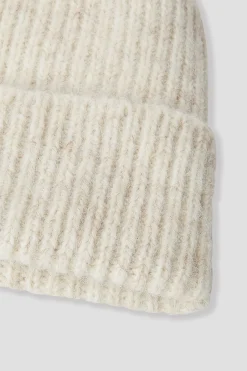 Promod Bonnet chiné côtelé Femme - Ecru Cheap