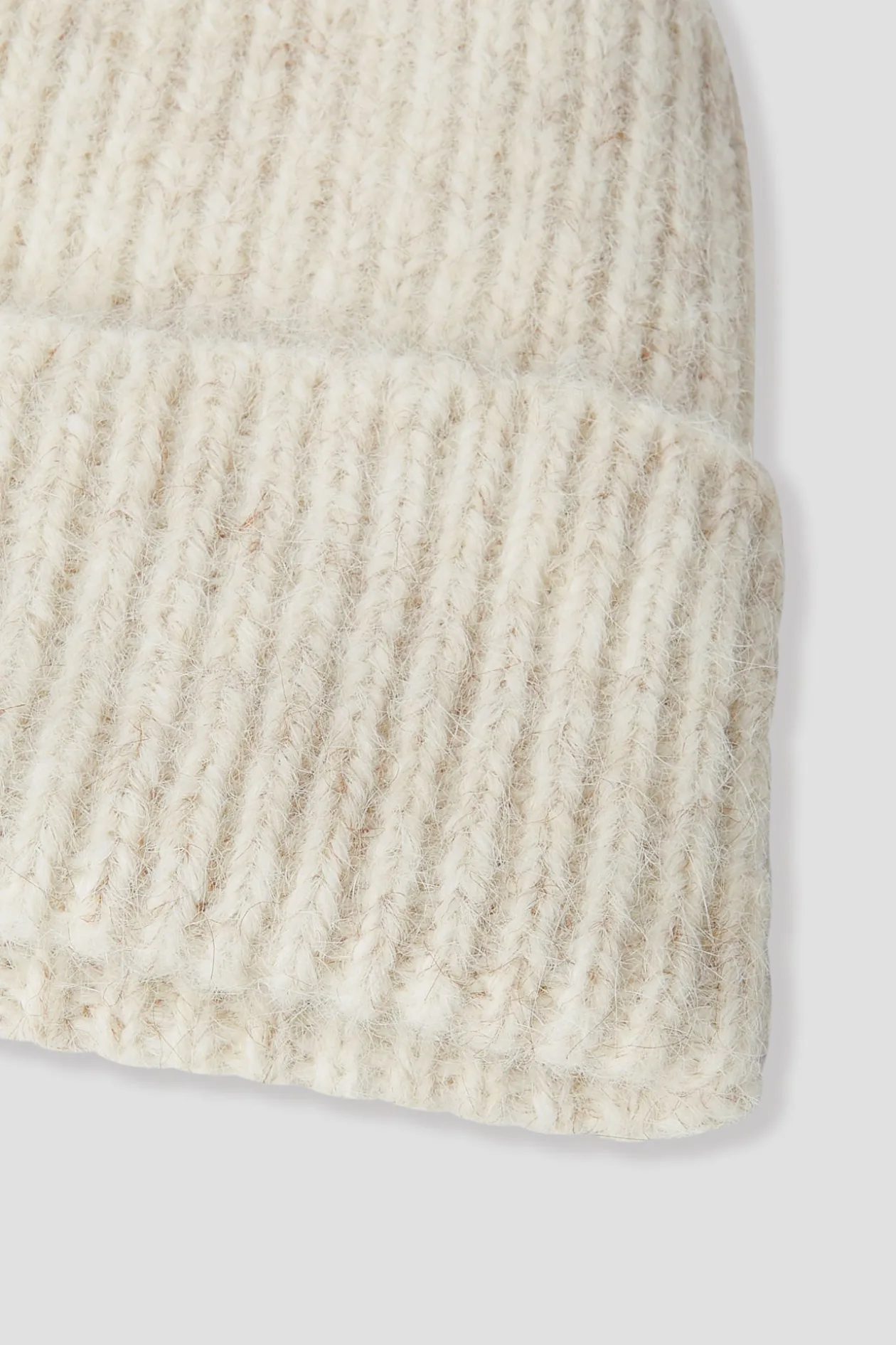 Promod Bonnet chiné côtelé Femme - Ecru Cheap