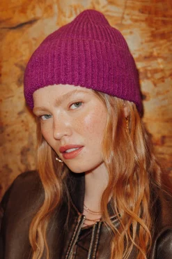 Promod Bonnet côtelé Femme - Cassis clair Cassisclair Cheap