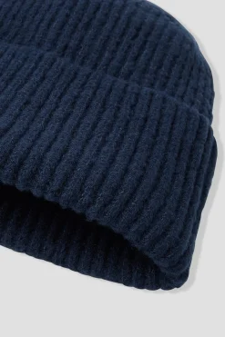 Promod Bonnet côtelé Femme - Marine Hot