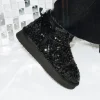Promod Boots à paillettes moumoute - Noir Outlet