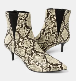 Promod Boots à talon effet python - Imprimé noir Impriménoir Online
