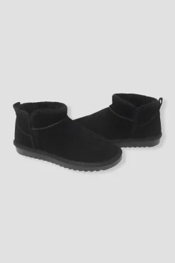 Promod Boots en cuir et moumoute - Noir Cheap