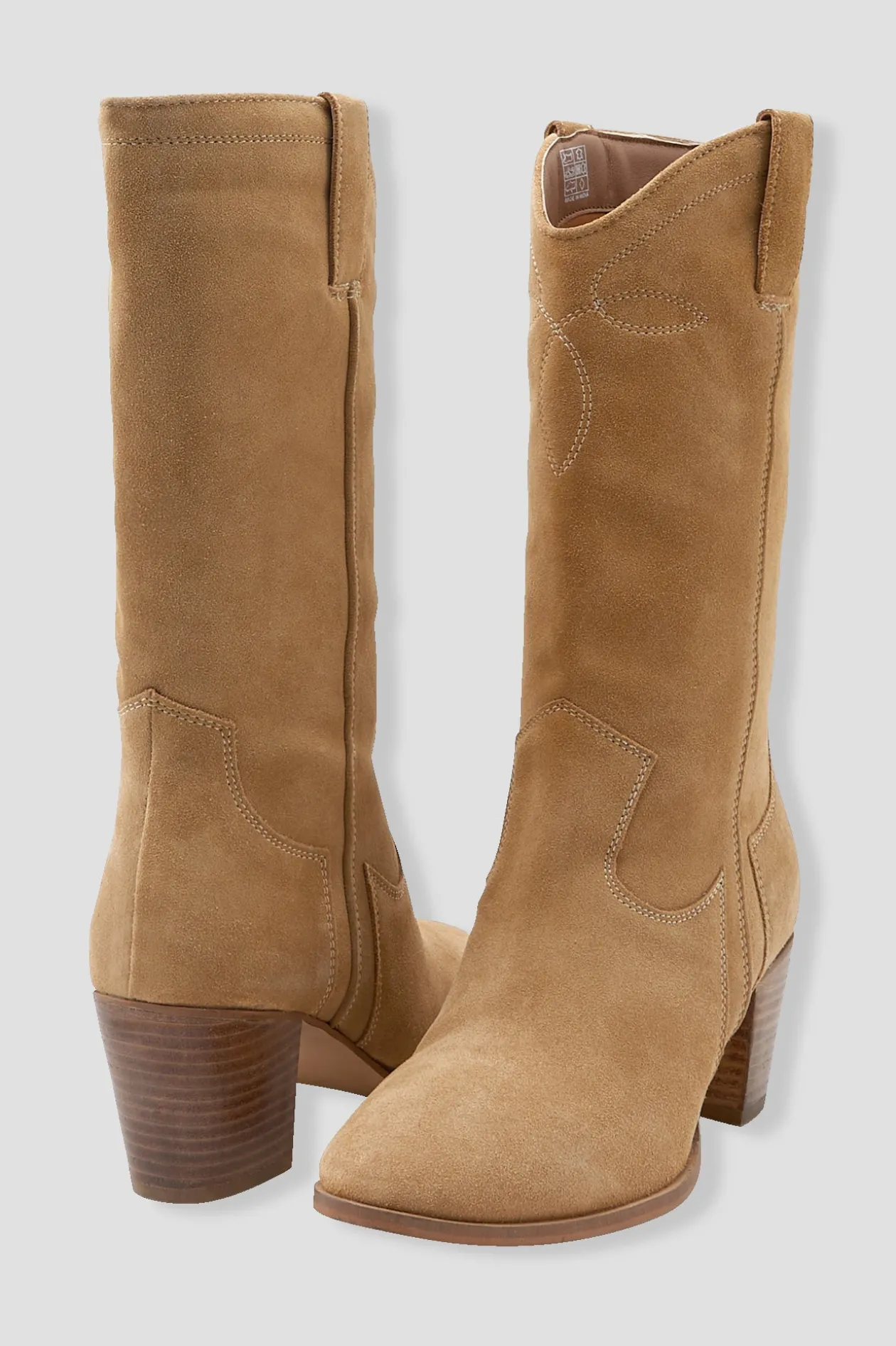Promod Bottes en cuir western - Camel Clearance