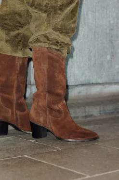 Promod Bottes en cuir western - Marron Hot