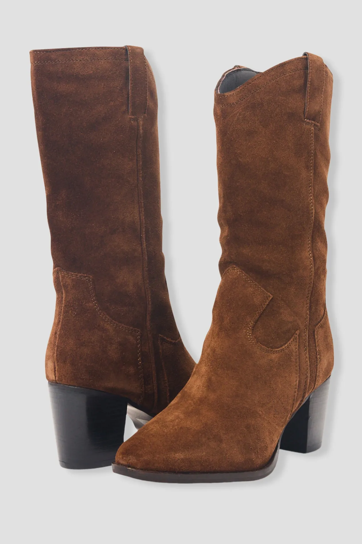 Promod Bottes en cuir western - Marron Hot