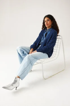 Promod Cardigan au crochet Femme - Bleu Hot