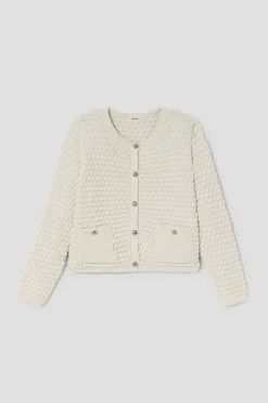 Promod Cardigan boîte en maille Femme - Ecru Clearance