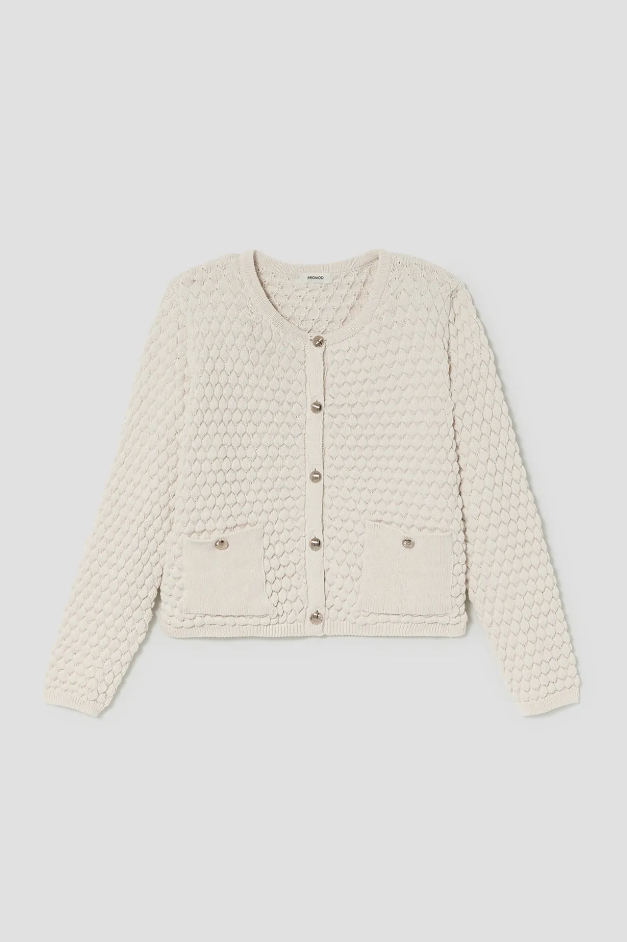 Promod Cardigan boîte en maille Femme - Ecru Clearance