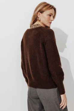 Promod Cardigan boutonné Femme - Chocolat Cheap
