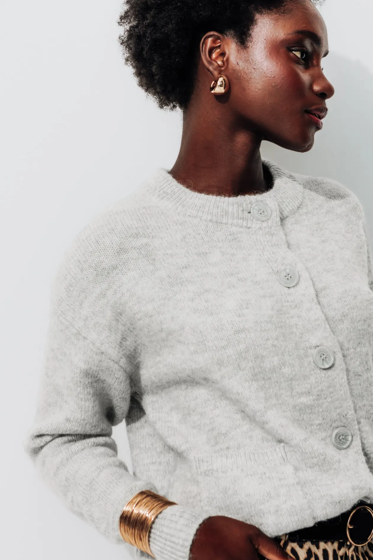 Promod Cardigan col rond Femme - Gris clair Grisclair Online
