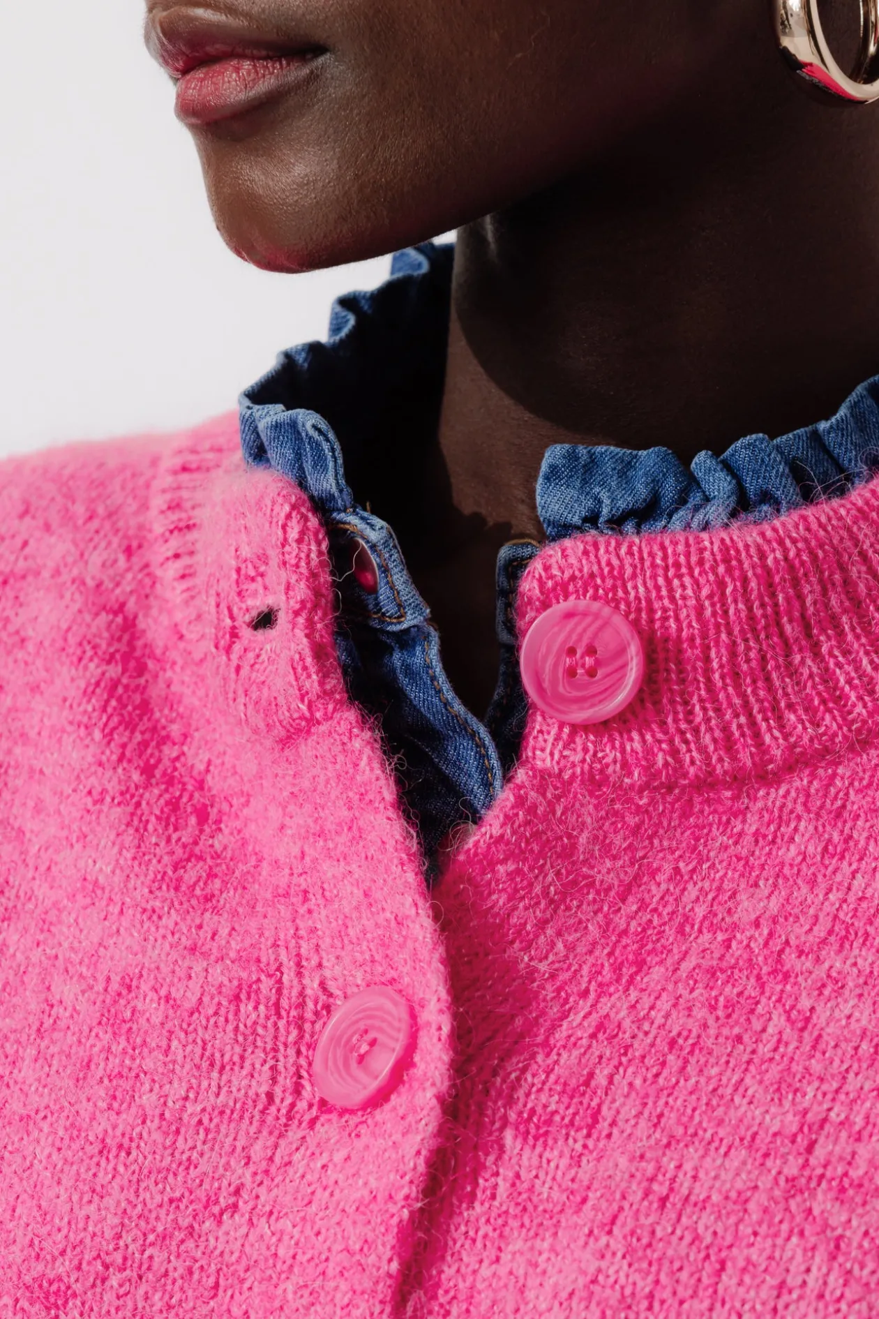 Promod Cardigan col rond Femme - Rose fluo Rosefluo Shop