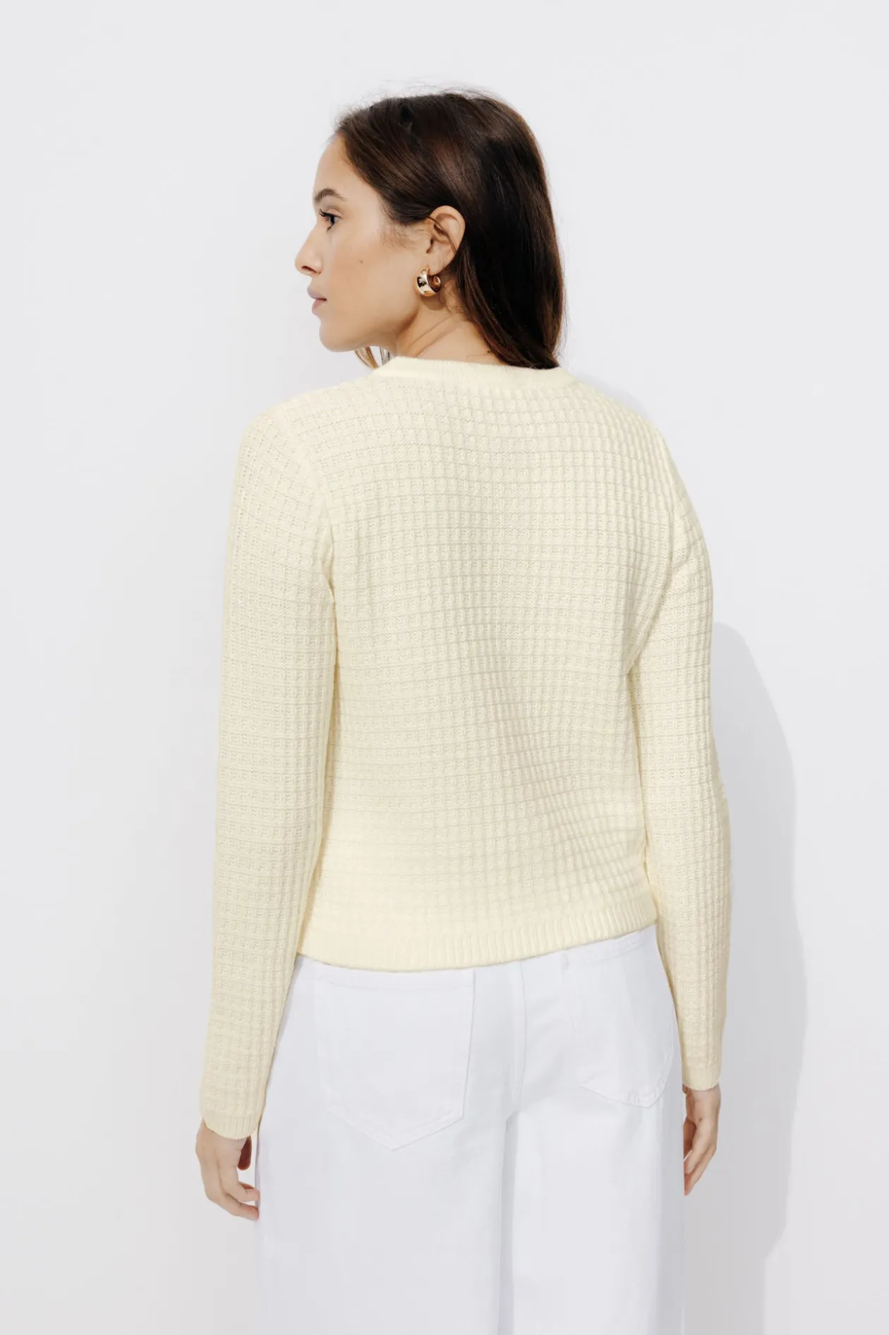 Promod Cardigan court boutonné Femme - Ecru Discount