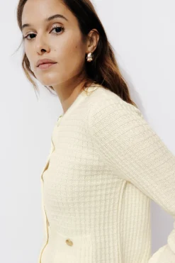Promod Cardigan court boutonné Femme - Ecru Discount
