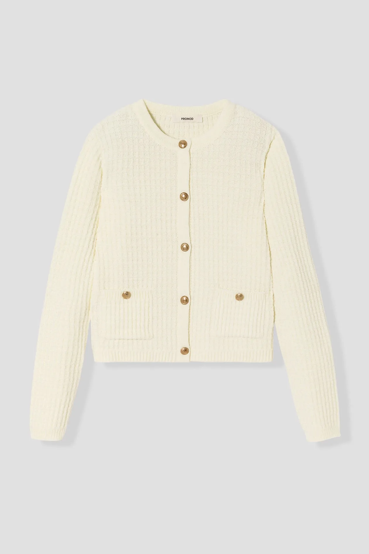 Promod Cardigan court boutonné Femme - Ecru Discount