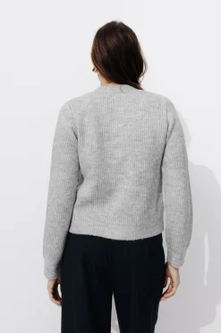 Promod Cardigan court côtelé Femme - Gris clair Grisclair Cheap
