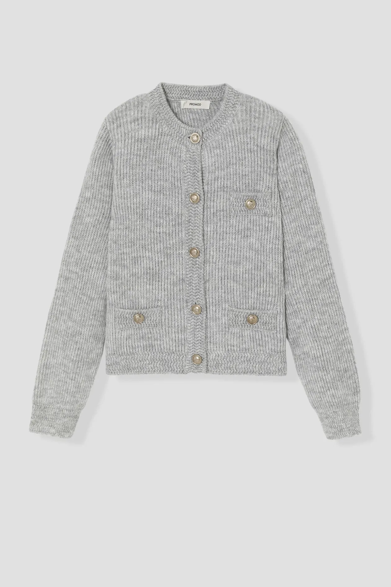 Promod Cardigan court côtelé Femme - Gris clair Grisclair Cheap