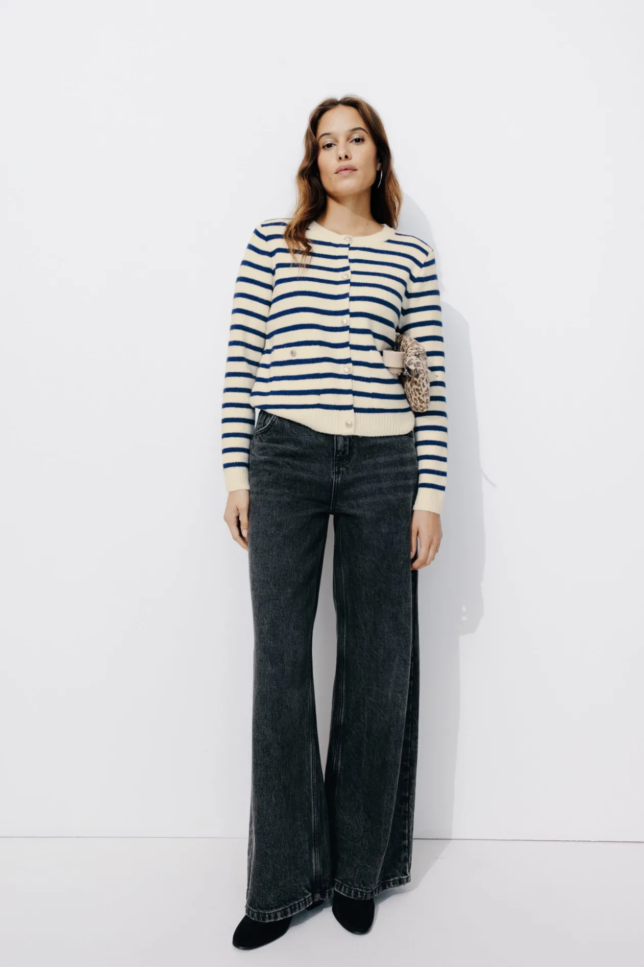 Promod Cardigan court marinière Femme - Rayé écru Rayéécru Flash Sale