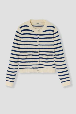 Promod Cardigan court marinière Femme - Rayé écru Rayéécru Flash Sale