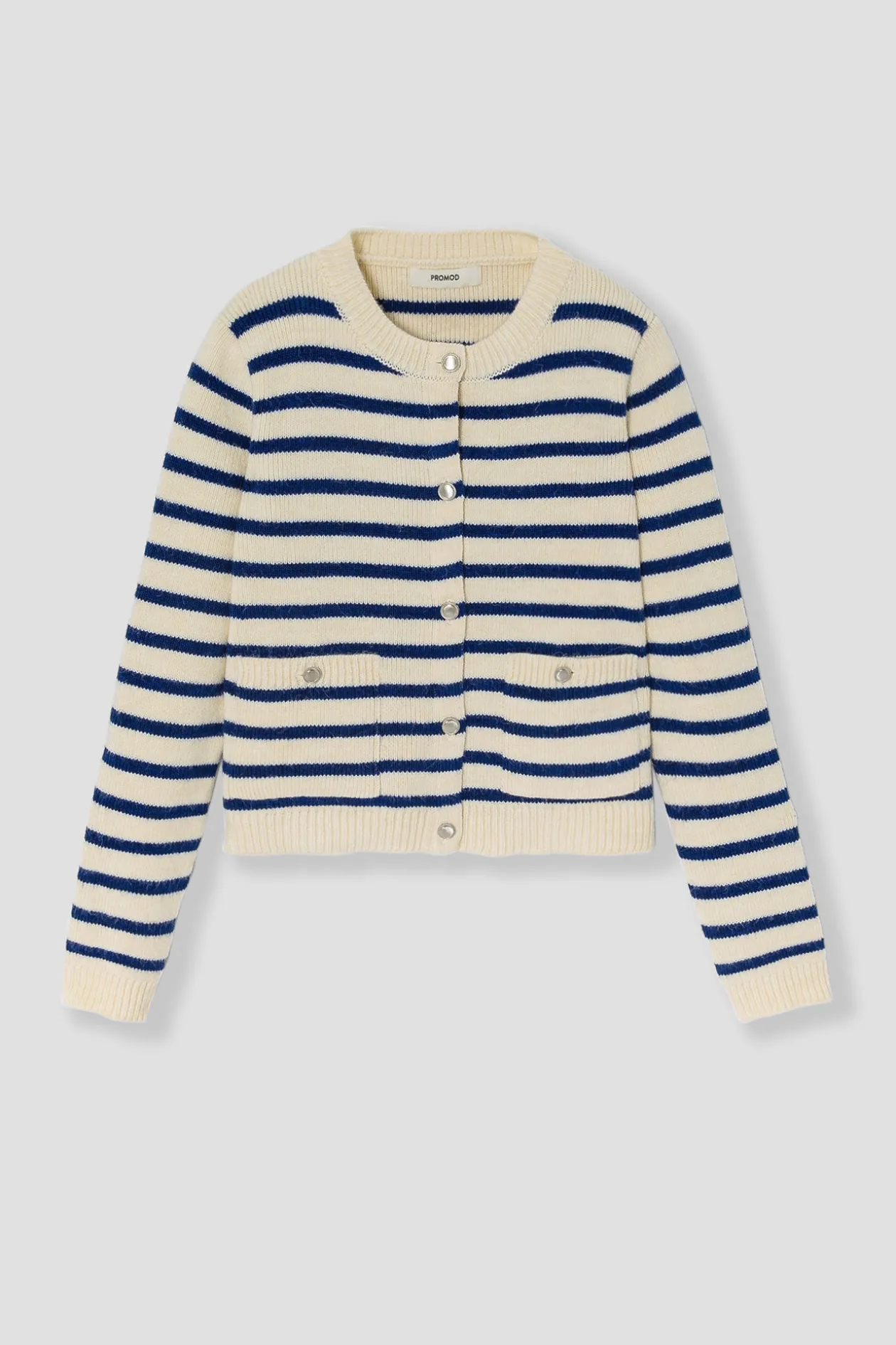 Promod Cardigan court marinière Femme - Rayé écru Rayéécru Flash Sale