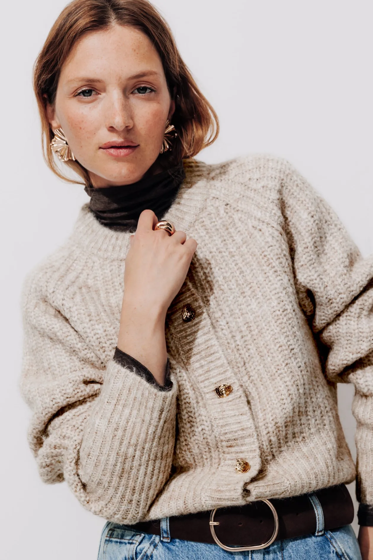 Promod Cardigan côtelé Femme - Beige Cheap
