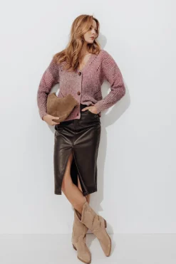 Promod Cardigan côtelé irisé Femme - Imprimé camel Imprimécamel Store