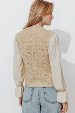 Promod Cardigan effet superposé Femme - Ecru Best Sale