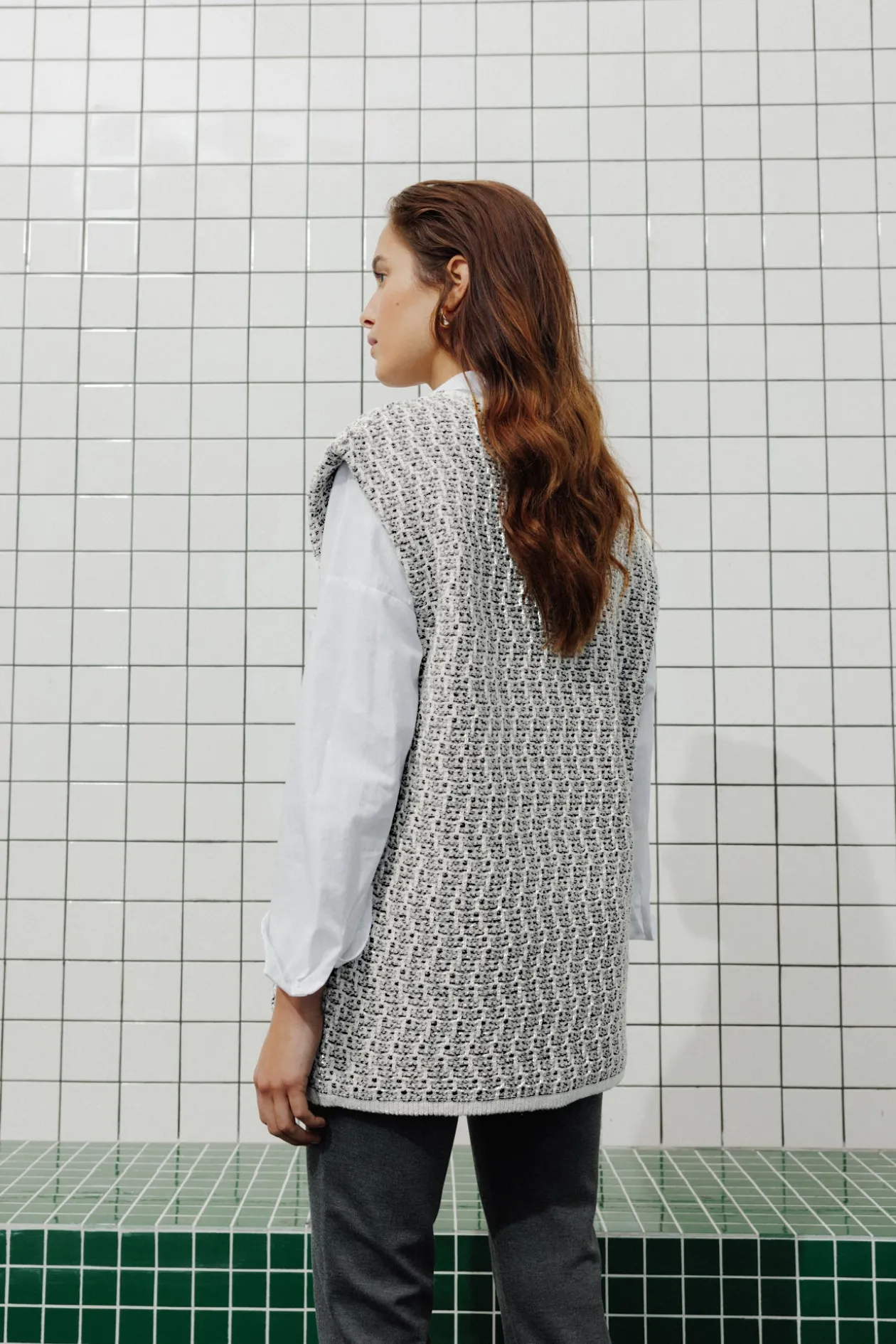 Promod Cardigan irisé sans manches - Gris Store