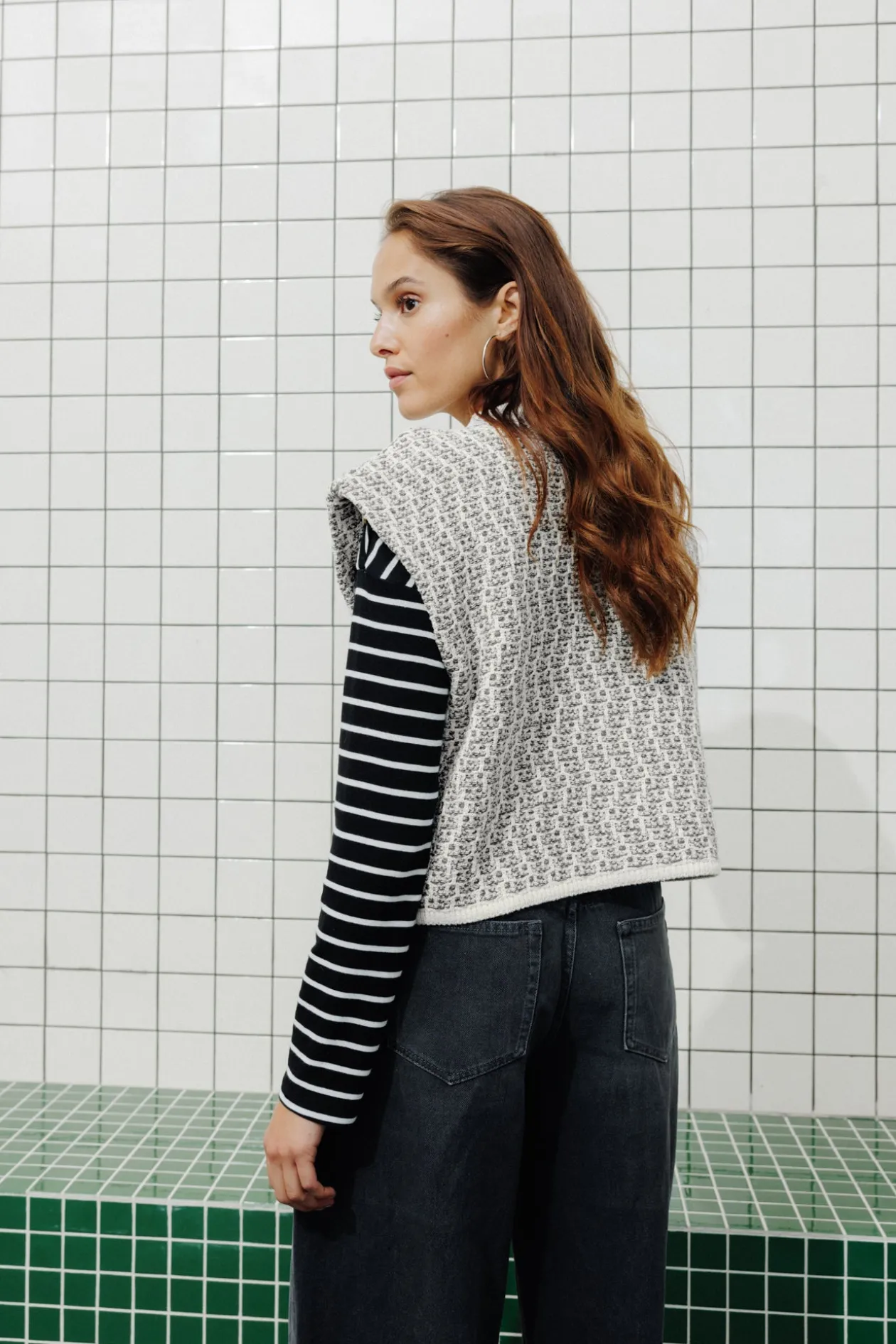 Promod Cardigan irisé sans manches - Gris Sale