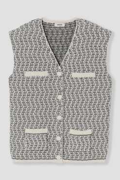 Promod Cardigan irisé sans manches - Gris Store