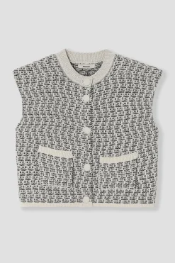 Promod Cardigan irisé sans manches - Gris Sale