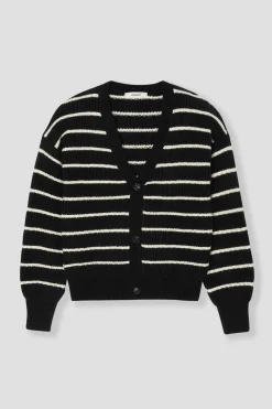 Promod Cardigan marinière Femme - Rayé Noir RayéNoir Sale