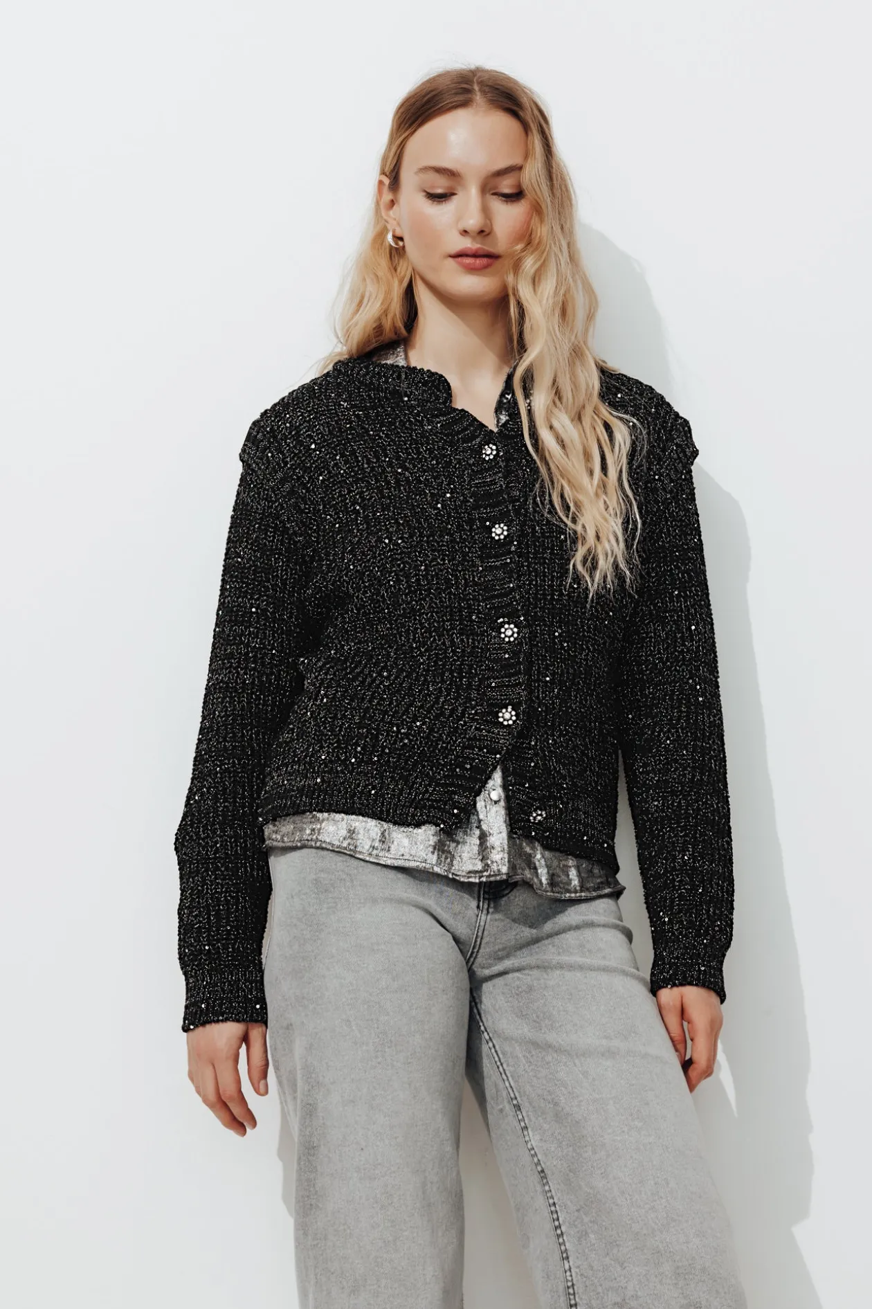 Promod Cardigan pailleté Femme - Noir Cheap