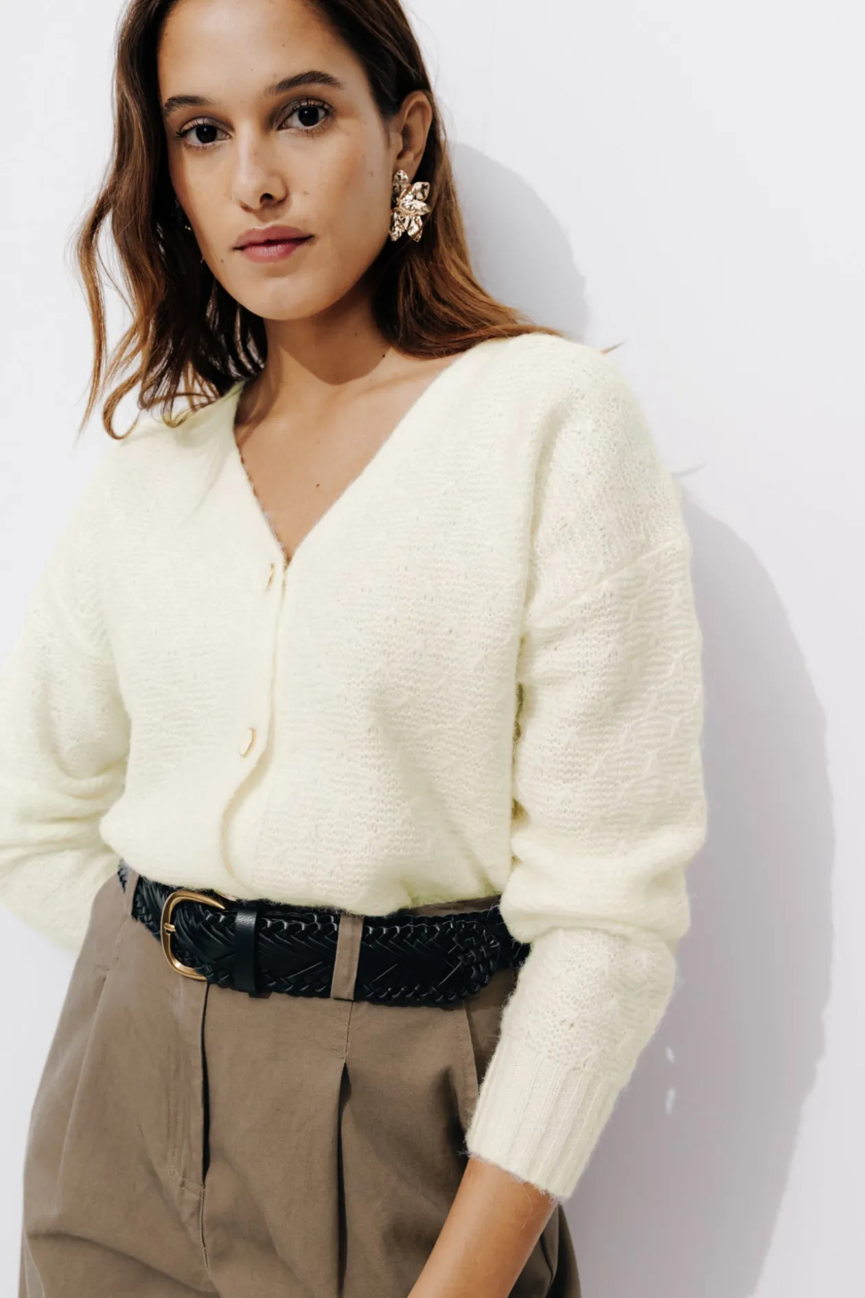 Promod Cardigan torsadé Femme - Ecru Flash Sale