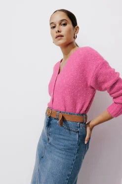 Promod Cardigan torsadé Femme - Rose Best