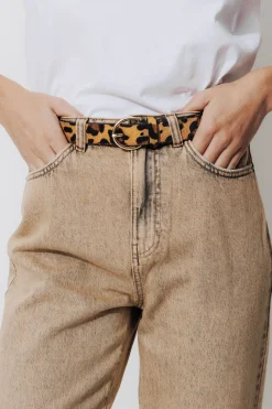 Promod Ceinture en cuir motif léopard - Imprimé multicolore Imprimémulticolore Clearance