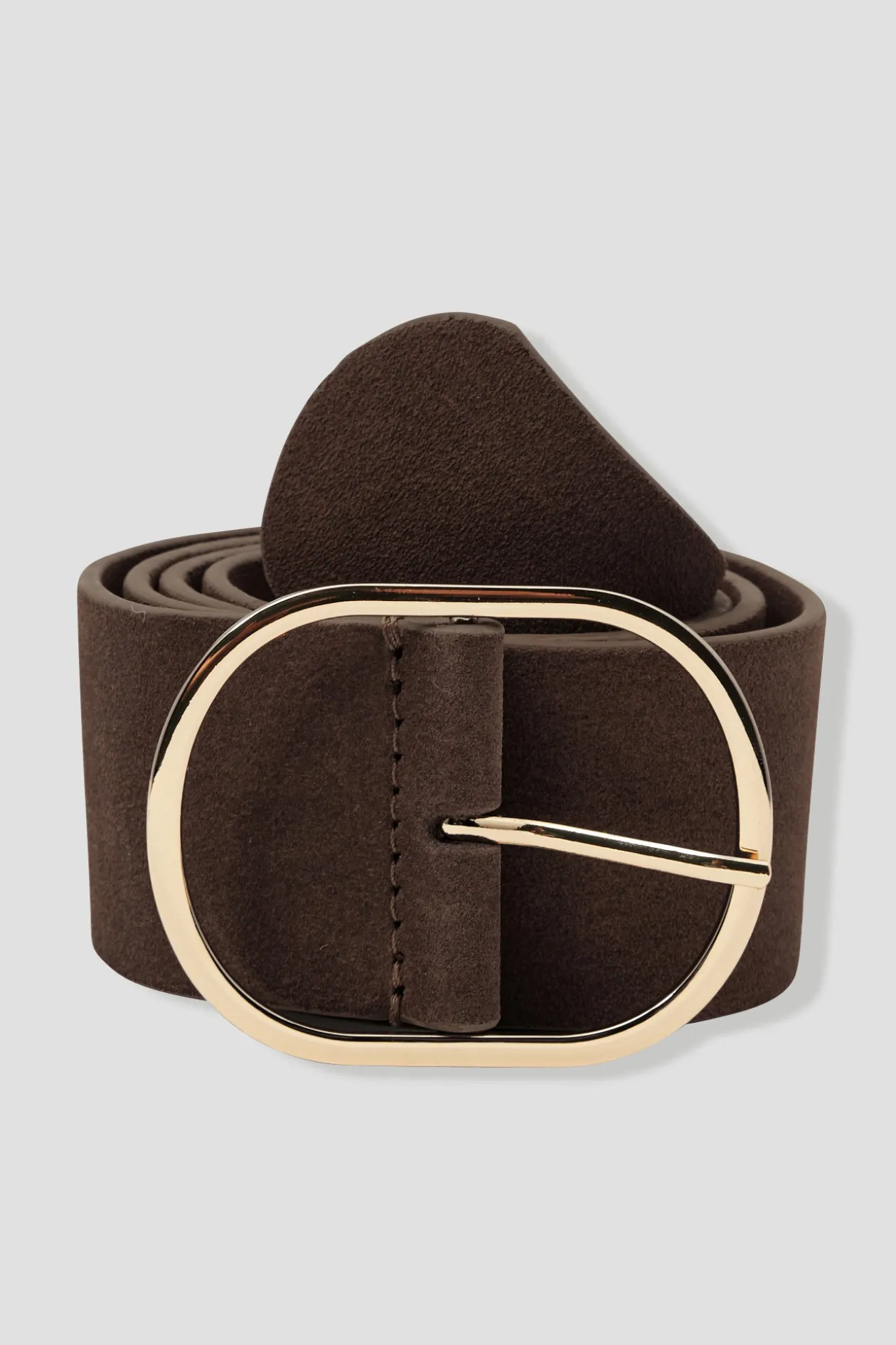 Promod Ceinture en cuir suédé Femme - Marron Fashion