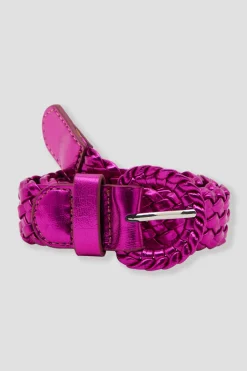 Promod Ceinture tressée dorée Femme - Rose fuchsia Rosefuchsia Shop